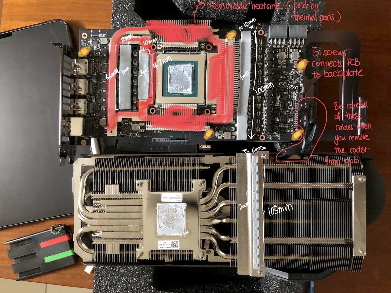 ASUS TUF Gaming GeForce RTX 3080 OC Edition: Thermal Pad Sizes (1mm, 2mm, 3mm) & Guide