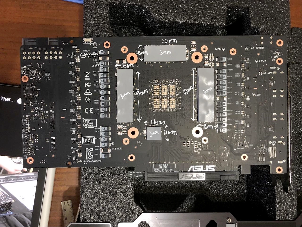 ASUS TUF Gaming GeForce RTX 3080 OC Edition: Thermal Pad Sizes (1mm, 2mm, 3mm) & Guide
